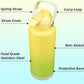 Insulated Water Bottle with Straw Lid,32 oz Stainless Steel Vacuum Metal Bottle with Silicone Handle,Lime