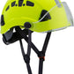 LOHASPRO Hard Hats Construction Safety Helmet with Visor ANSI Z89.1 Approved OSHA Hardhat, Vented Men Work Hard Hat with Chin Strap Tree Climbing Arborist Helmet (P3 Lime+Clear Visor)