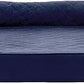 Furhaven Cooling Gel Dog Bed for Large Dogs w/ Removable Bolsters & Washable Cover, For Dogs Up to 95 lbs - Quilted Sofa - Navy (Blue), Jumbo/XL