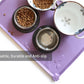 Hoki Found Large High-Sided Silicone Pet Food Tray - Non-Slip Bowls Placemat - Dog and Cat Feeding Mat - Waterproof - Amethyst