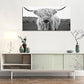XXMWallArt FC3662 Highland Cow Canvas Art - Black and White Animal Wall Decor for Living Room, Bedroom, Office