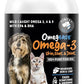 Omegease Fish Oil for Dogs & Cats - Finest for Pets Omega 3 for Cats & Dogs - Supplement for Skin & Coat, Itching, Shedding, Joints & Immune Health - 100% Pure Omega Fish Oil with EPA & DHA (16 oz)