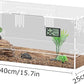 Acrylic Tarantula Enclosure, Reptile Terrarium Breeding Tank w/Temperature Hygrometer,Habitat Reptiles Feeding Box Isopod Terrarium Cage for Insect Lizard Home Office (Reptile-Tank-L(Tray))