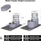 Sfozstra Automatic Gravity Water Dispenser: 5L Gray Stainless Steel Pet Bowl Waterer with Waterproof Pad - Raised Edge Water Feeder for Cats & Small Dogs Indoor/Outdoor