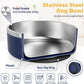 IKITCHEN Dog Bowl for Food and Water, 40 Oz Stainless Steel Pet Feeding Bowl, Durable Non-Skid Double Wall Insulated Heavy Duty with Rubber Bottom for Medium Large Sized Dogs (40 Ounces/5 Cup, Blue)