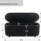 Kmax Storage Bench Faux Fur Entryway Bench Upholstered Ottoman Bench for Bedroom Living Room Hallway, Black