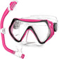 Snorkeling Gear, Dry Snorkel Set180° Panoramic Wide View,Anti-Fog Scuba Diving Mask, Professional Snorkeling Gear for Free Breathing, Swimming, Diving
