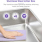 iPrimio XL Stainless Steel Litter Box with Enclosure - High-Sided Metal Litter Box for Large Cats - Easy to Clean, Rust-Resistant, and Durable - 23.5 x 15.5 x 6 Inches