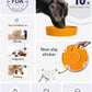 LE TAUCI Ceramic Puzzle Feeder Elevated 3 Cup with Wood Stand for Small Medium Dog & Puppy, Fast Eater Raised Dish Pumpkin Orange