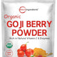 Organic Goji Powder, 16 Ounces | 100% Natural Fruit Source | Sulfate & Additive Free | Great Flavor for Drinks, Snacks, & Beverages | Non-GMO & Vegan