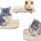 Chinchilla Wooden Platform Set, Chinchilla Cage Platform with Feeding Bowl, Small Animals Cage Accessories for Squirrel Gerbil Suger Glider Hamsters (3Pcs of Small Platform)