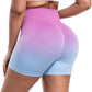 CHRLEISURE Women's 4 Packs Workout Gym Shorts, High Waisted Butt Lifting Scrunch Butt Seamless Booty Shorts