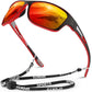 Polarized Sports Sunglasses for Men Women,Fishing Driving Rectangular Goggles UV400 Protection