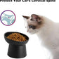 Ceramic Raised Cat Bowls, Elevated Tilted Cat Food and Water Bowls Set, Porcelain Stress Free Pet Feeder Dish for Cats and Small Dogs, Dishwasher and Microwave Safe, Set of 2(Black)