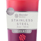 BlenderBottle Sport Sleek Insulated Stainless Steel Shaker Bottle with Wire Whisk, 25-Ounce, Sangria Ombre – Protein Shakes & Hydration for Athletes & Fitness Enthusiasts, Easy Mixing, Slim Easy to Hold, Keeps Drinks Cold, Lockable Lid