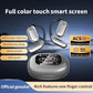 Open Ear Earbuds Intelligent Touch Screen Ultra Comfort Bluetooth 5.4 Headphones Over The Ear Earphones with Ear Hooks IPX7 Waterproof Bone Conduction Earbuds for Running Fitness Sport Workouts,Grey3