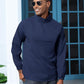 Aulemen Men's Casual Quarter Zip Pullover-Athletic Windbreaker Lightweight Jackets Hiking Golf for Men Mock Neck with Pockets