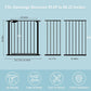 WAOWAO Triple Lock Baby Gate Extra Wide 81.49-86.22" Pressure Mounted Walk Through Swing Auto Close Safety Black Metal Dog Pet Puppy for Stairs,Doorways