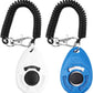 Dog Training Clicker with Wrist Strap - OYEFLY Durable Lightweight Easy to Use, Pet Training Clicker for Cats Puppy Birds Horses. Perfect for Behavioral Training 2-Pack (Blue and White)
