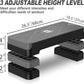 Aerobic Exercise Step, Adjustable Aerobic Stepper for Exercise, Workout Step Platform for Step Up, 26.5" Step Deck with 4” 6” 8” Adjustable Height Risers, Women Home Gym Cardio Fitness
