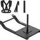 VEVOR Weight Sled, Steel Power Sled, Fitness Strength Training Sleds for Athletic Exercise Speed Improvement, Workout Fitness Equipment with Harness, Compatible with 1/2 in Weight Plates, Black