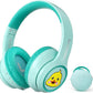 Active Noise Cancelling Kids Headphones, 60H Playtime, Wireless Bluetooth Over-Ear Headset, Built-in Microphone for Home/School/Travel/Party - Includes Portable Case