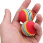 12 Pack Rainbow Cat Toy Balls Soft EVA Foam Interactive Indoor Kittens Favorite Toys 1.38" Dia. Small Dogs Puppies Toy Balls Bulk Activity Chase Quiet Play Sponge Ball