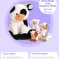 5 Pieces Cow Stuffed Animals for Boys Girls, 1 Mommy Cow with 4 Babies Soft Plush Toy Set Gifts for Kids Children 3 4 5 6 7 8 9 Years, Christmas, Birthday, Party Decorations
