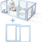 DIY Clear Acrylic Dog Playpen House,Quick Easy Assembly and Disassembly,Strong Floor Suction,Indoor and Outdoor Use,Easy Cleansing Puppy Fence (Sky Blue, 23.6" H, 2PCS)