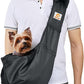 Tomkas Small Dog Sling Carrier - Zipper pocket & Adjustable strap & Zip Pocket - for 8 - 15 lbs pets(Black)Pupppy