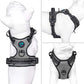 PHOEPET No Pull Dog Harness Reflective Adjustable with 2 Metal Leash Hooks and Soft Training Handle [Over The Head Design](S, Grey)
