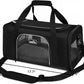 TSA Approved Pet Carrier for Small Medium Cats and Dogs | Dog Carrier with Adequate Ventilation | 4 Mesh Windows, 3 Entrance, Locking Safety Zippers, Padded Shoulder Strap, Black