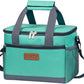 iknoe Large Foldable Cooler Bag, 8.5L Insulated Lunch Bag, Leakproof Lunch Cooler Tote with Multi-Bag Design Suitable for Beach, Picnic and Office Use,Mint Green 15-Can