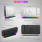 Projection Alarm Clock for Bedroom Ceiling,RGB Digital Clocks Radio with 10 Colors RGB Night Light,Loud Alarm Clock for Heavy Sleepers,USB C Charger Port,Snooze,12/24H,Auto Dimming