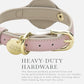 Cupertino Dog Collars, Harnesses & Leashes Made from Vegan Leather with Dog Tracker Device Holder Adjustable Dog Collar (Extra Small (Neck: 9x12), Pink)