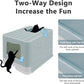 XL Foldable Cat Litter Box with Lid - Jumbo Enclosed Potty - Top Entry Anti-Splashing Toilet - Includes Scoop & 2-in-1 Cleaning Brush (Blue