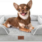 Comfort Expression Small Dog Beds Waterproof Orthopedic Foam Dog Sofa Beds for Small Dogs Comfy Pet Bed with Washable Removable Cover & Non-Slip Bottom(X-Small,Grey White)