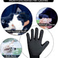 Upgrade Version Pet Grooming Glove - Gentle Deshedding Brush Glove for Dogs, Cats & Horses with Long and Short Fur - Efficient Pet Hair Remover Mitt - Enhanced Five Finger Design - 1 Pair (Black)