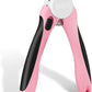 Flexzion Dog Cat Nail Clipper and Trimmer, Pet Toe Claw Scissor Grooming Tool with Stainless Steel Blades File Easy Grip Handle Safety Guard Avoid Overcutting for Small Medium Large Breed Puppy, Pink