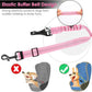 SlowTon Dog Seat Belt, Adjustable Dog Safety Belt Leash, 2 in 1 Latch Bar Attachment Dog Car Seatbelt with Elastic Nylon Bungee Buffer, Reflective Nylon Belt Tether Connect to Dog Harness (Pink)