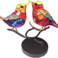 2Birds on a Branch, Metal Desktop Plane Shape Decorations, Home Bird Decorations for Office, Window, Aviary, Garden, Gifts for Bird Lovers, Boxed Set.