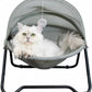 Cat Bed Cat Hammock Bed Elevated cat Bed, Comfortable and Breathable Pet Bed with Awning and Plush Toy, No-Tools Assemble, Cover Removable and Washable, Suitable for Indoor and Outdoor Use