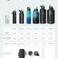 BUZIO Insulated Water Bottle with Straw Lid and Flex Cap, 22oz Modern Double Vacuum Stainless Steel Water Flask, Cold for 48 Hrs Hot for 24 Hrs Simple Thermo Canteen Mug, Indigo Black