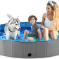 Jasonwell Foldable Dog Pet Bath Pool Collapsible Dog Pet Pool Bathing Tub Kiddie Pool Doggie Wading Pool for Puppy Small Medium Large Dogs Cats and Kids 71" Grey
