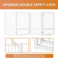 Full Metal Freestanding Dog Gate with Door, 32''Height Foldable Pet Dog Fence for Indoor & Outdoor, 4 Panels Extra Wide Free Standing TallDog Gates for Doorways,House,Stairs,Porch,Deck,Yard