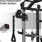 DONOW Smith Machine with Weight Stacks Power Cage Squat Rack Dual Cable Crossover Machine Home Gym Systems Station LAT Pull Down
