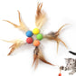 Cat Toy Balls, 5 PCS Colorful Feather Bouncy Balls for Cats No Noise Interactive Kitten Toys Cat Exercise Ball, Safe for Your Kitty (A)