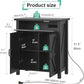 20 Gallon Aquarium Stand With Charging Station, Farmhouse Fish Tank Stand, Reptile Tank Stand Terrarium Stand with Drawer and Cabinet Storage, Sturdy Heavy Duty 27.6"×15.7" Tabletop - Black