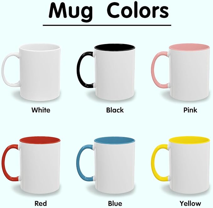 Personalized Coffee Cup with Photo, Logo or Text - Custom Both Sides Printed Mug for Him & Her - Unique Customized Gifts with Names - White/Yellow