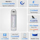Coldest Insulated Water Bottle with Straw Lid - Stainless Steel Metal Insulated Bottle for Men & Women (Supernova Silver Glitter, 18 oz)